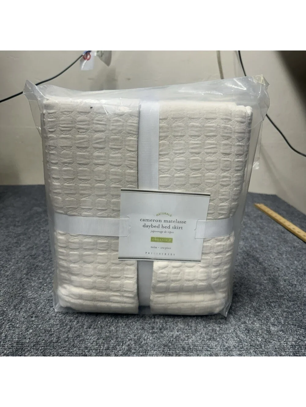 Pottery Barn Cameron Matelasse Twin Daybed Bed Skirt Naturals Organic NEW